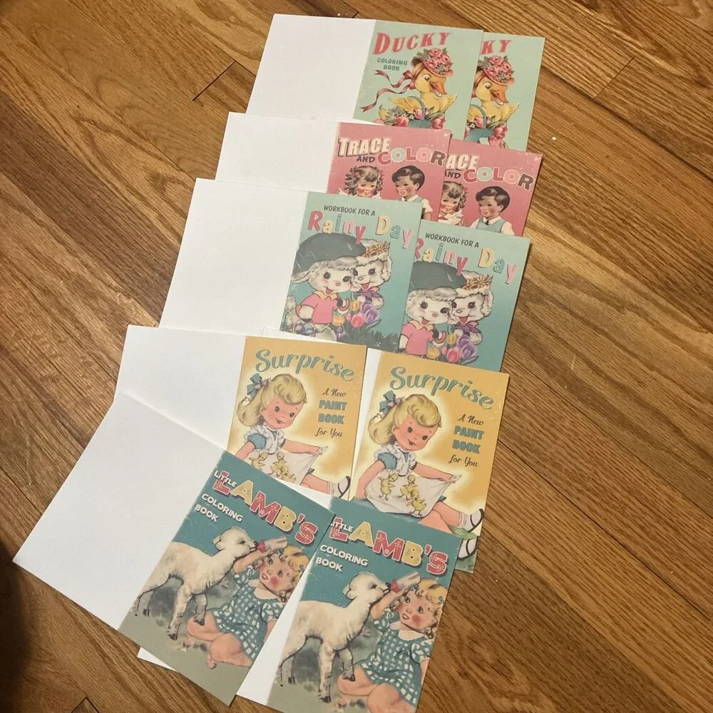 VINTAGE UNUSED 1950s Blank Flat Unfolded Note Cards Mid-Century Paper Ephemera